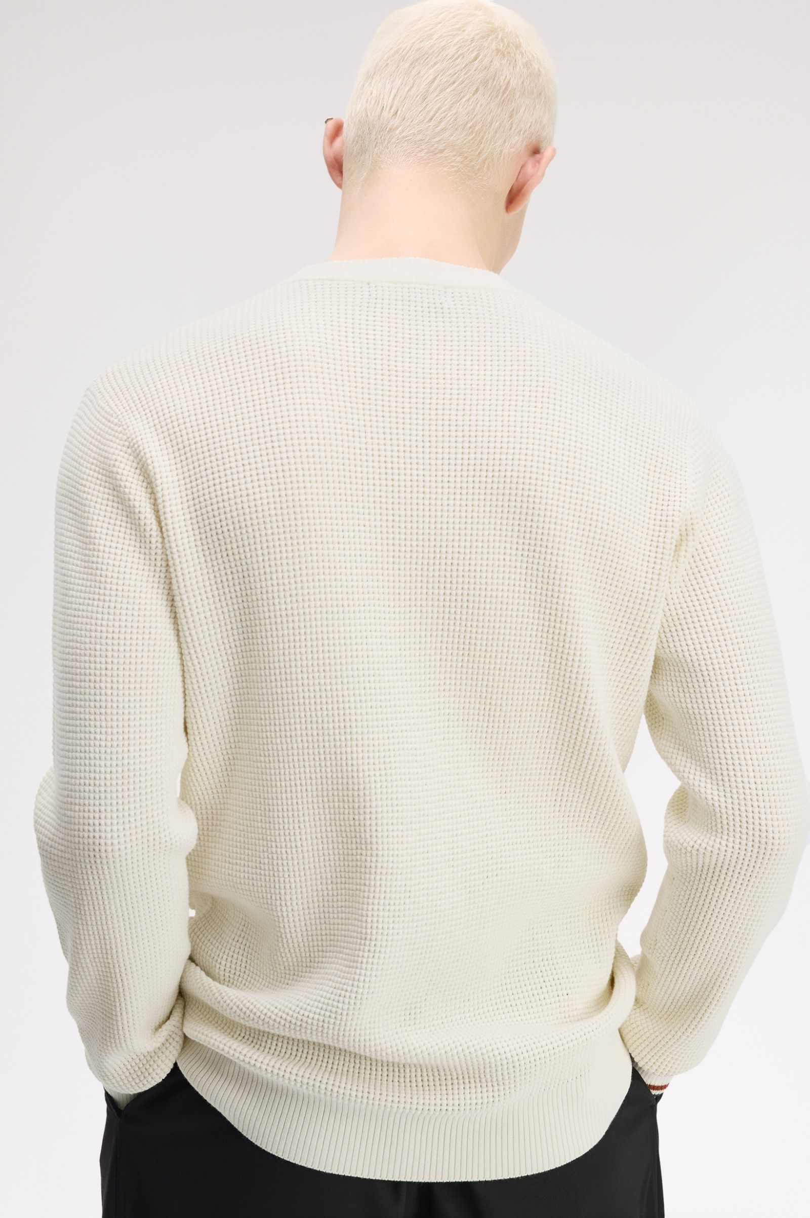 Maglione con lavorazione goffrata K6507 170 FRED PERRY Ecru 