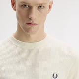 Maglione con lavorazione goffrata K6507 170 FRED PERRY Ecru 