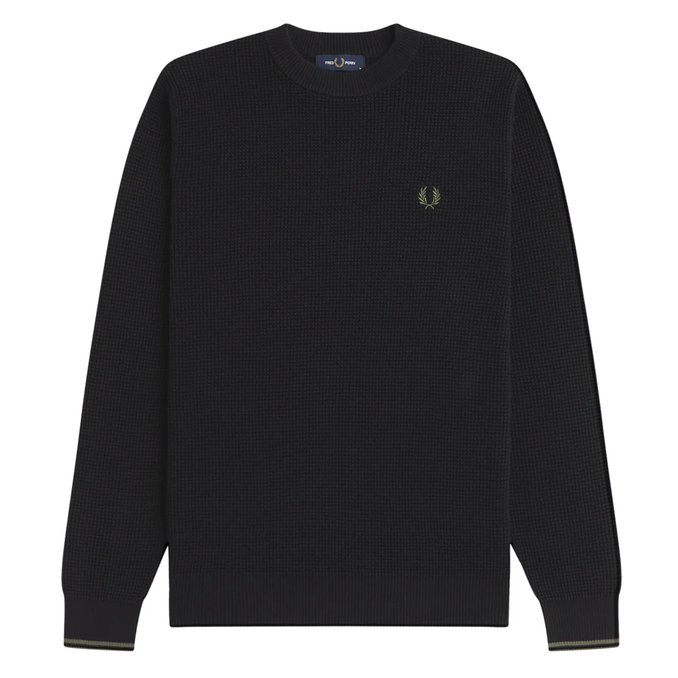 Maglione con lavorazione goffrata K6507 198 FRED PERRY Black 