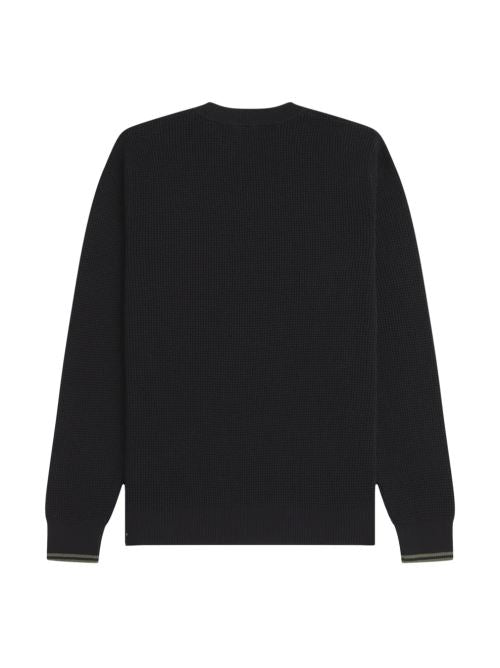 Maglione con lavorazione goffrata K6507 198 FRED PERRY Black 