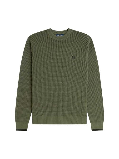 Maglione con lavorazione goffrata K6507 X21 FRED PERRY Green 