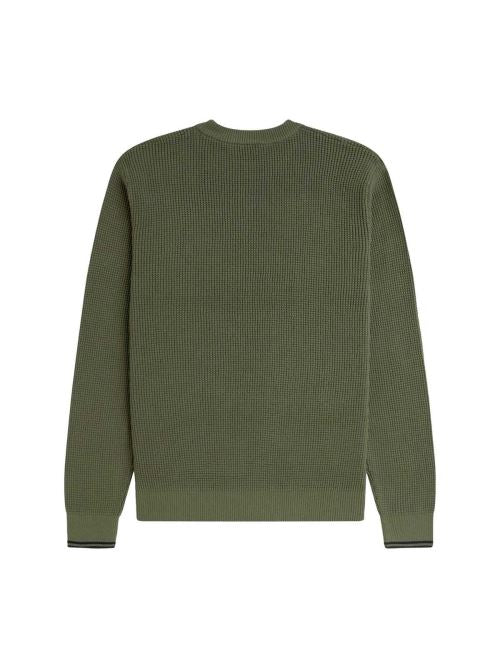Maglione con lavorazione goffrata K6507 X21 FRED PERRY Green 