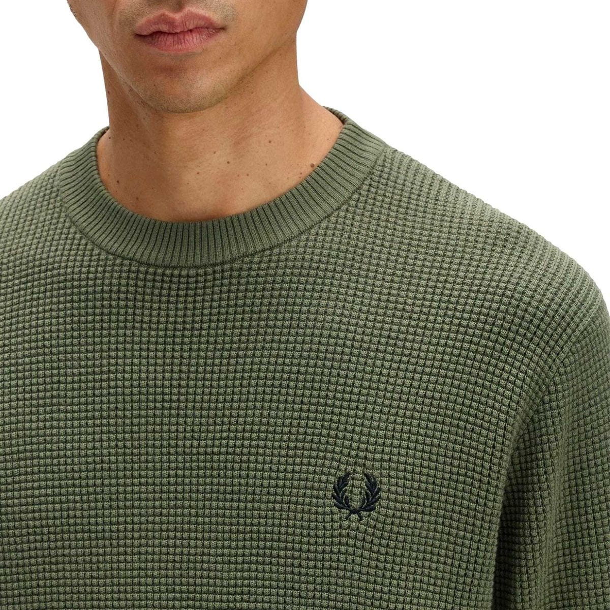 Maglione con lavorazione goffrata K6507 X21 FRED PERRY Green 