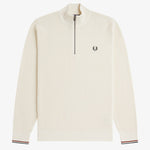 Maglione a mezza zip con lavorazione goffrata K8557 170 FRED PERRY Ecru 