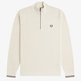 Maglione a mezza zip con lavorazione goffrata K8557 170 FRED PERRY Ecru 