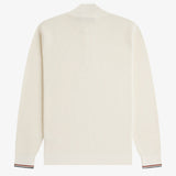 Maglione a mezza zip con lavorazione goffrata K8557 170 FRED PERRY Ecru 