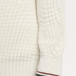 Maglione a mezza zip con lavorazione goffrata K8557 170 FRED PERRY Ecru 