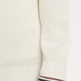 Maglione a mezza zip con lavorazione goffrata K8557 170 FRED PERRY Ecru 
