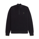 Maglione a mezza zip con lavorazione goffrata K8557 198 FRED PERRY Black 