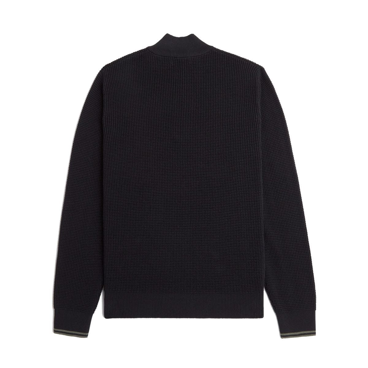 Maglione a mezza zip con lavorazione goffrata K8557 198 FRED PERRY Black 
