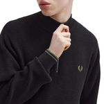 Maglione a mezza zip con lavorazione goffrata K8557 198 FRED PERRY Black 