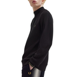 Maglione a mezza zip con lavorazione goffrata K8557 198 FRED PERRY Black 