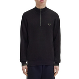 Maglione a mezza zip con lavorazione goffrata K8557 198 FRED PERRY Black 