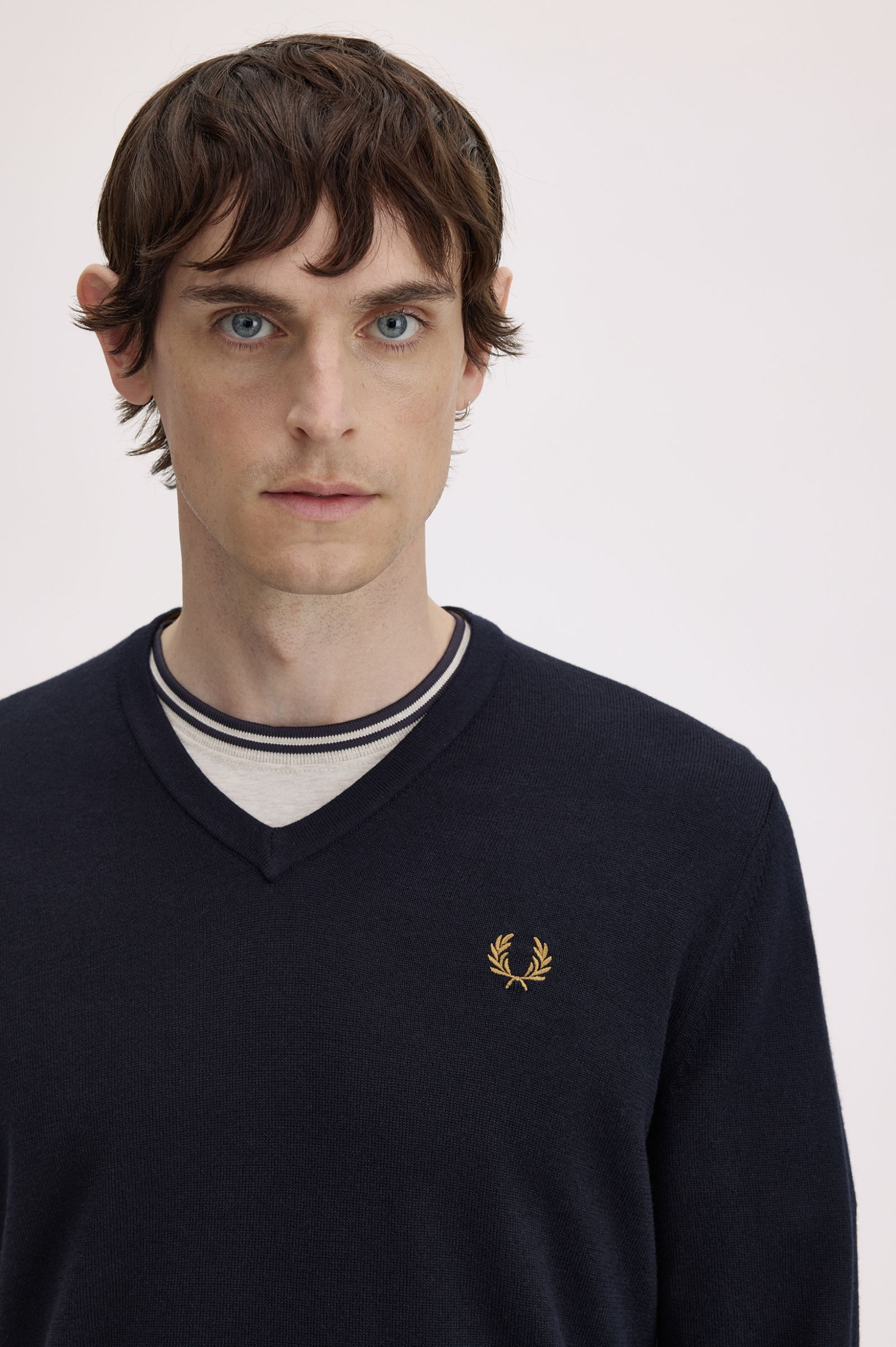 Maglia scollo a V K9600 795 FRED PERRY Navy 