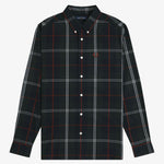 Camicia in popeline con motivo tartan M3456 Q20 FRED PERRY Night green 