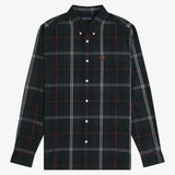 Camicia in popeline con motivo tartan M3456 Q20 FRED PERRY Night green 