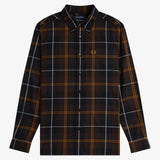 Camicia in twill tartan M3457 33C FRED PERRY Rich brown 