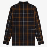 Camicia in twill tartan M3457 33C FRED PERRY Rich brown 