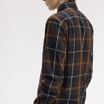 Camicia in twill tartan M3457 33C FRED PERRY Rich brown 