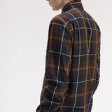 Camicia in twill tartan M3457 33C FRED PERRY Rich brown 