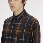Camicia in twill tartan M3457 33C FRED PERRY Rich brown 