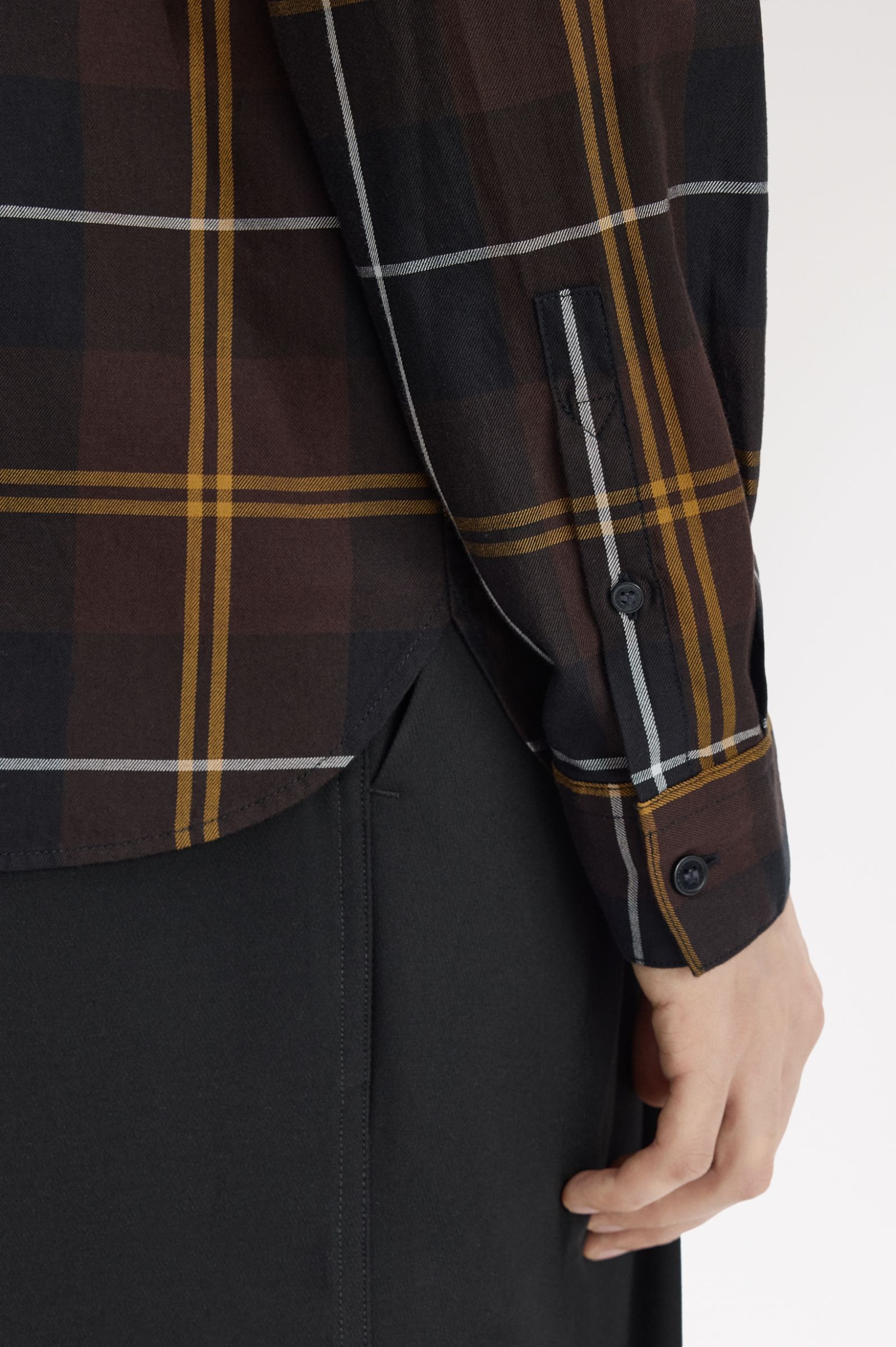 Camicia in twill tartan M3457 33C FRED PERRY Rich brown 