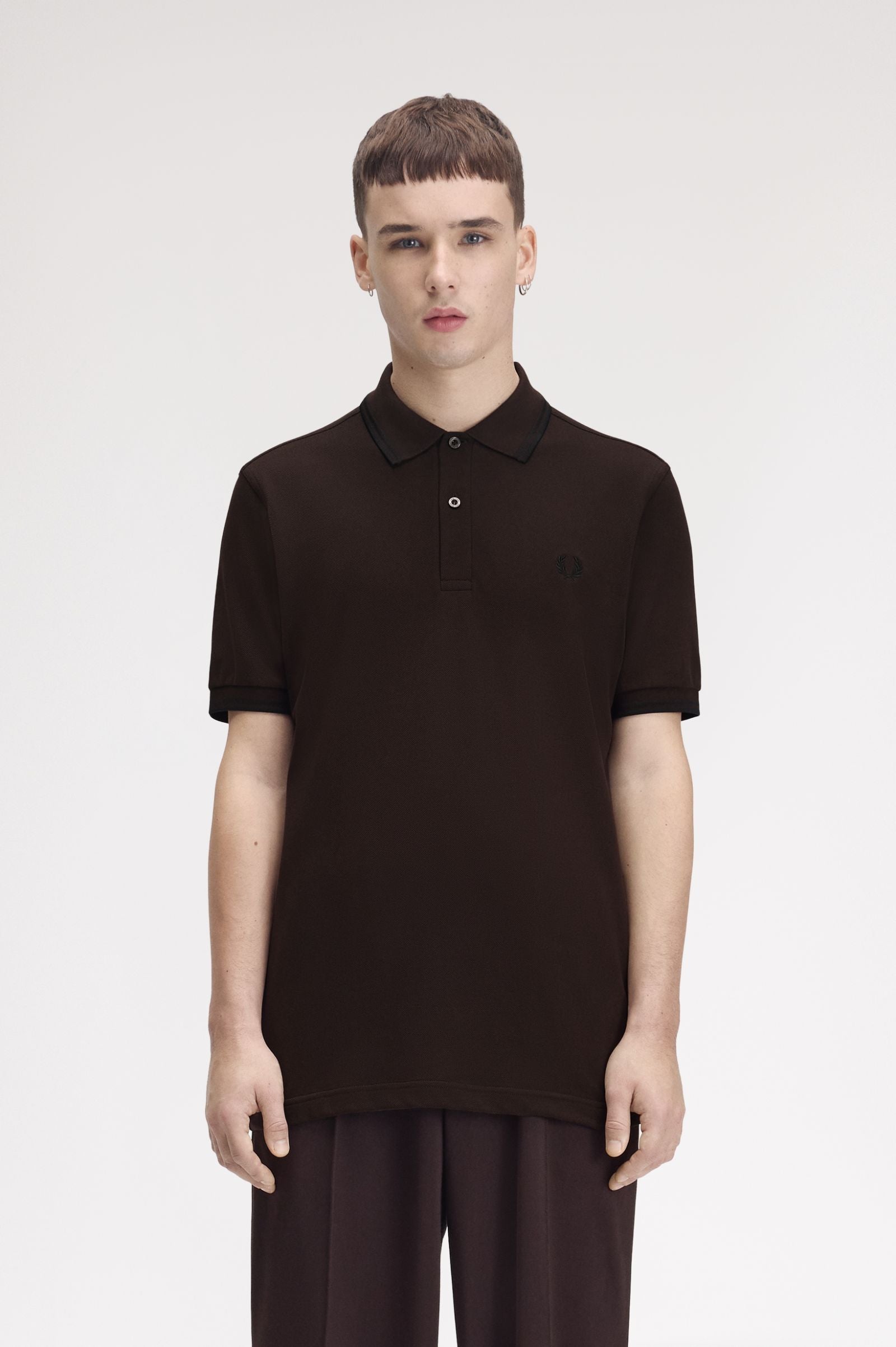 Polo manica corta M3600 86C FRED PERRY Rich brown/black 
