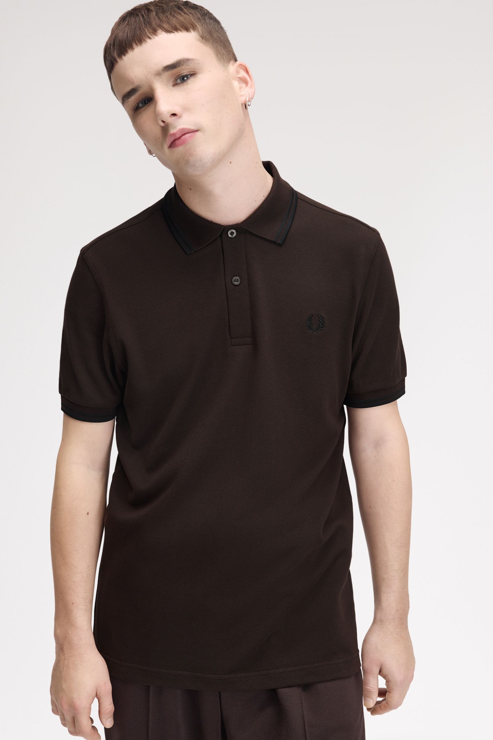 Polo manica corta M3600 86C FRED PERRY Rich brown/black 