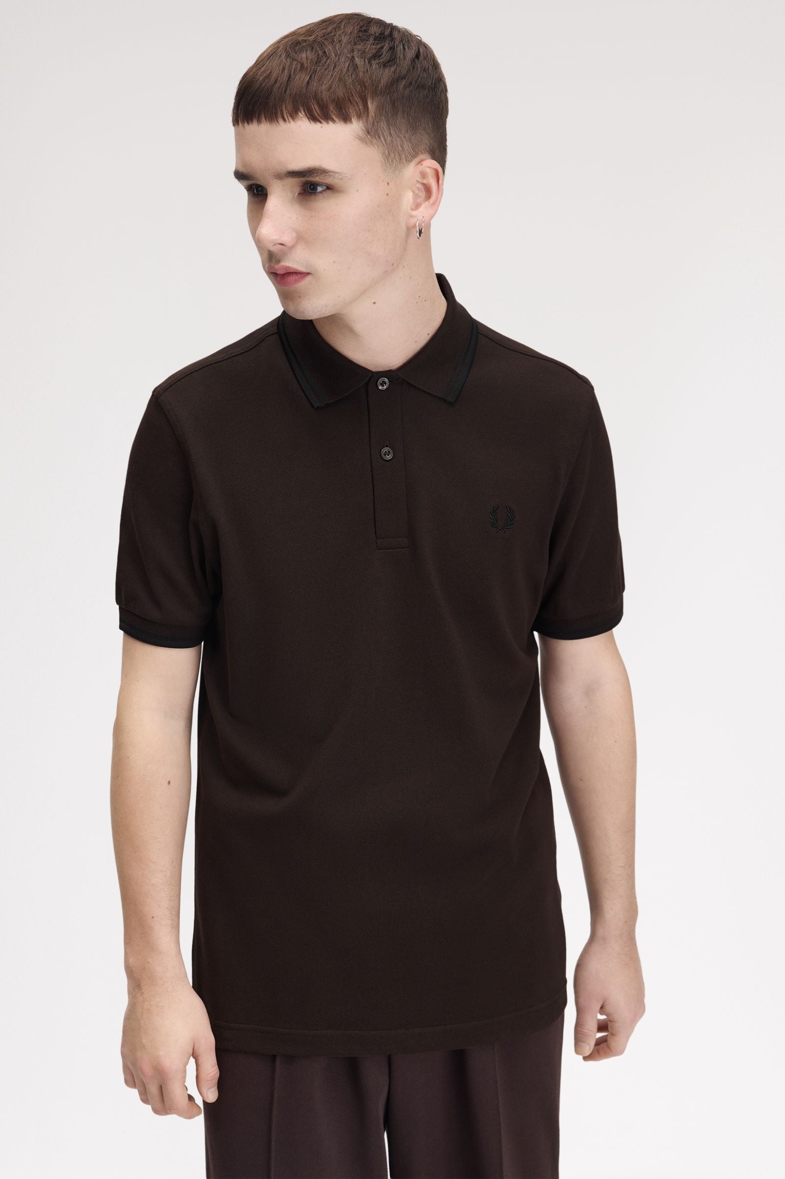 Polo manica corta M3600 86C FRED PERRY Rich brown/black 