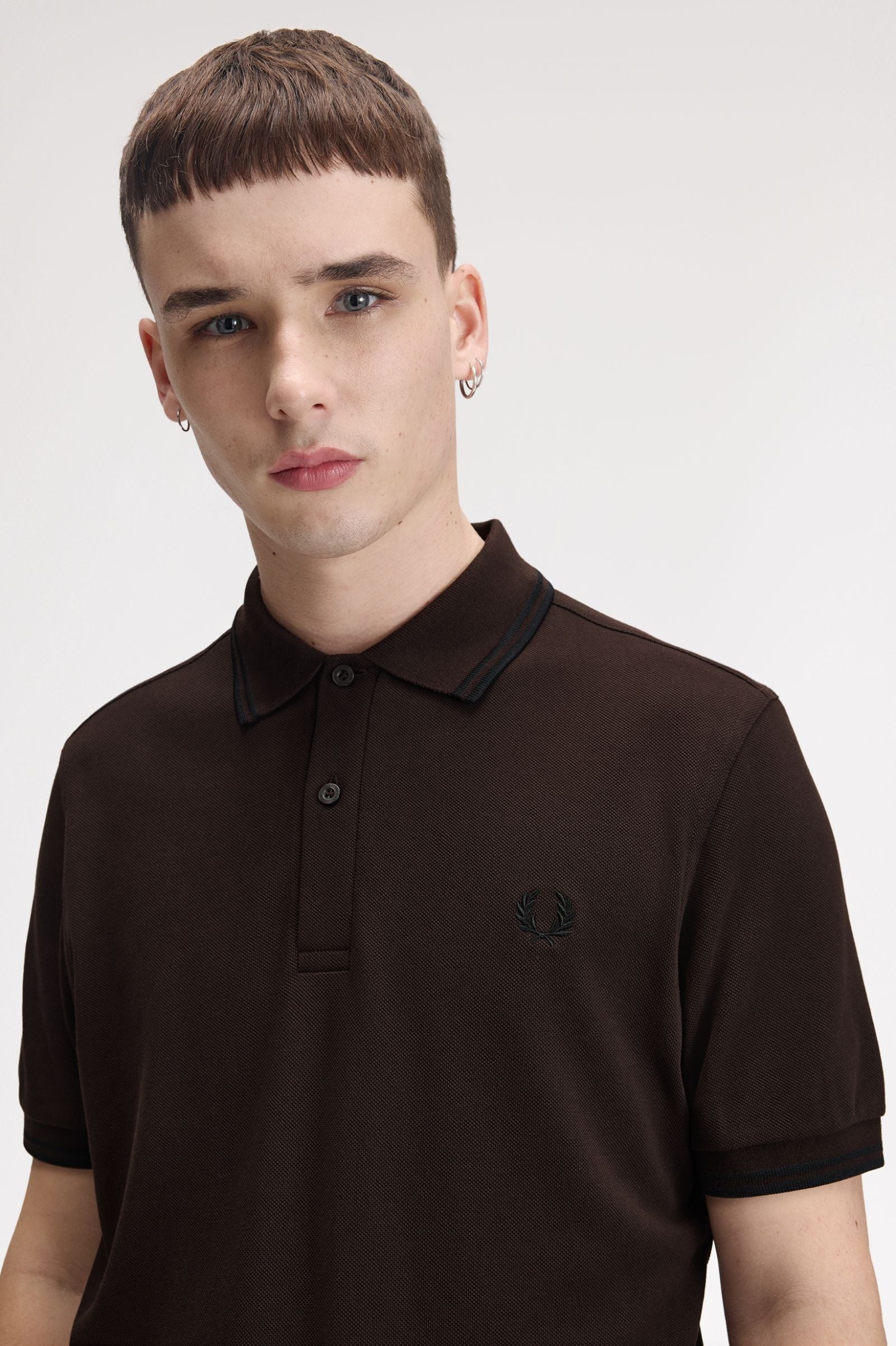 Polo manica corta M3600 86C FRED PERRY Rich brown/black 