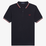 Polo manica corta M3600 T55 FRED PERRY Nvy/swht/bntred 