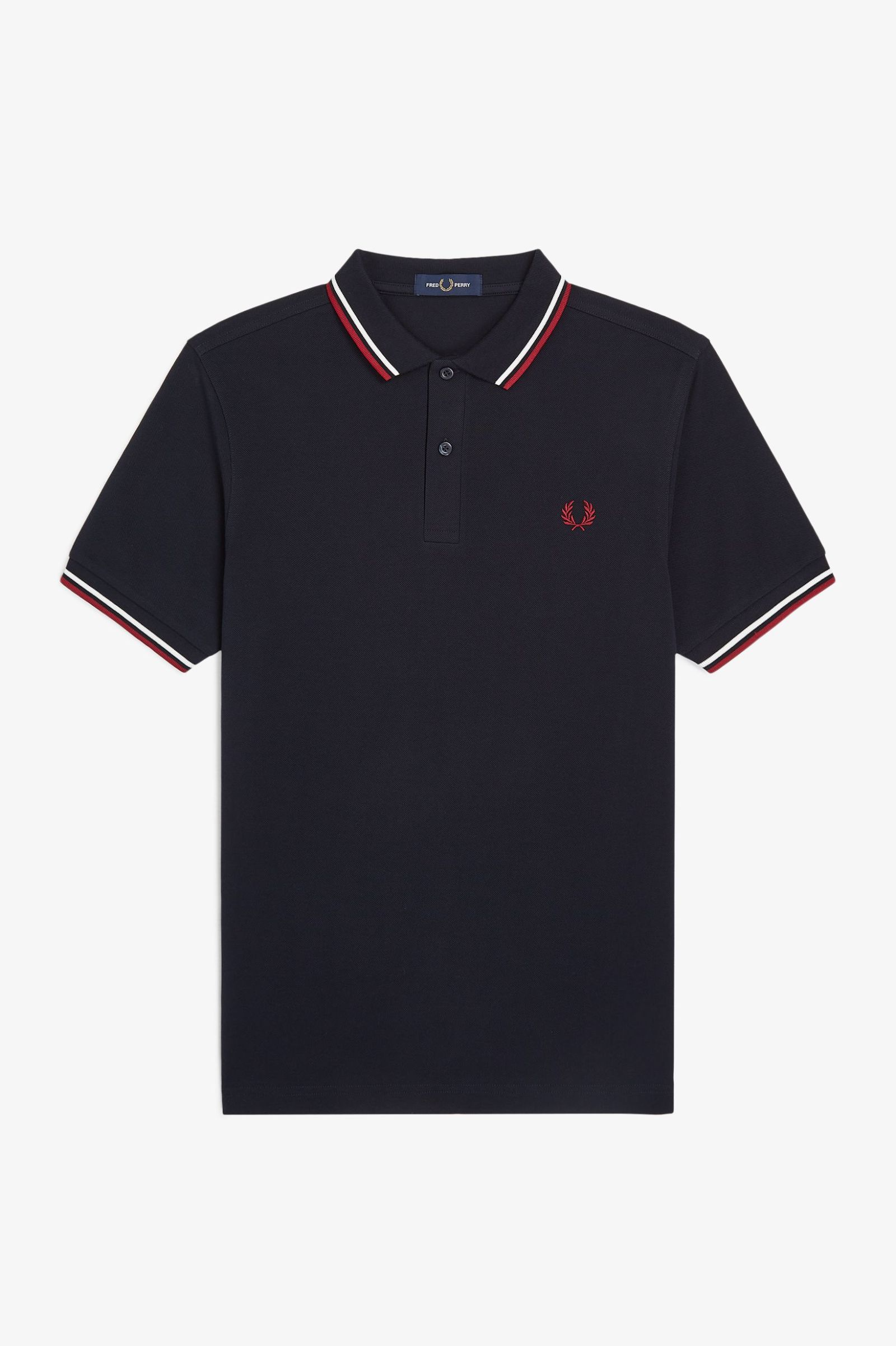 Polo manica corta M3600 T55 FRED PERRY Nvy/swht/bntred 