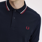 Polo manica corta M3600 T55 FRED PERRY Nvy/swht/bntred 