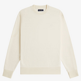 Felpa girocollo con logo ricamato M3622 560 FRED PERRY Ecru 