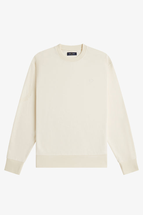 Felpa girocollo con logo ricamato M3622 560 FRED PERRY Ecru 