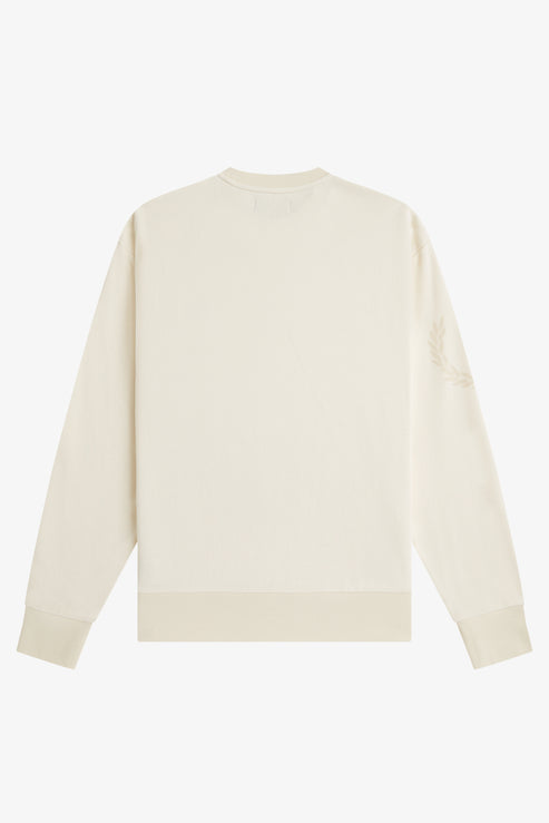 Felpa girocollo con logo ricamato M3622 560 FRED PERRY Ecru 