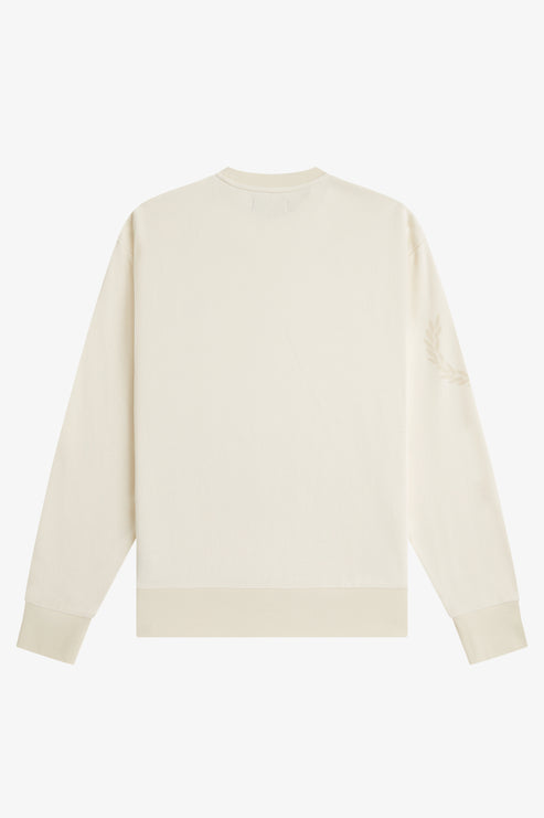 Felpa girocollo con logo ricamato M3622 560 FRED PERRY Ecru 