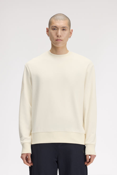 Felpa girocollo con logo ricamato M3622 560 FRED PERRY Ecru 
