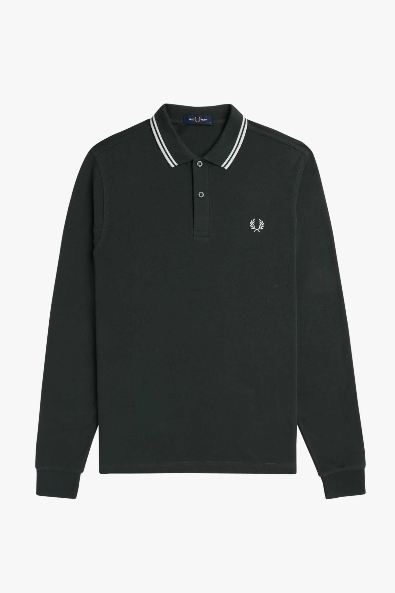 Polo manica lunga M3636 T50 FRED PERRY Night green/snwht 