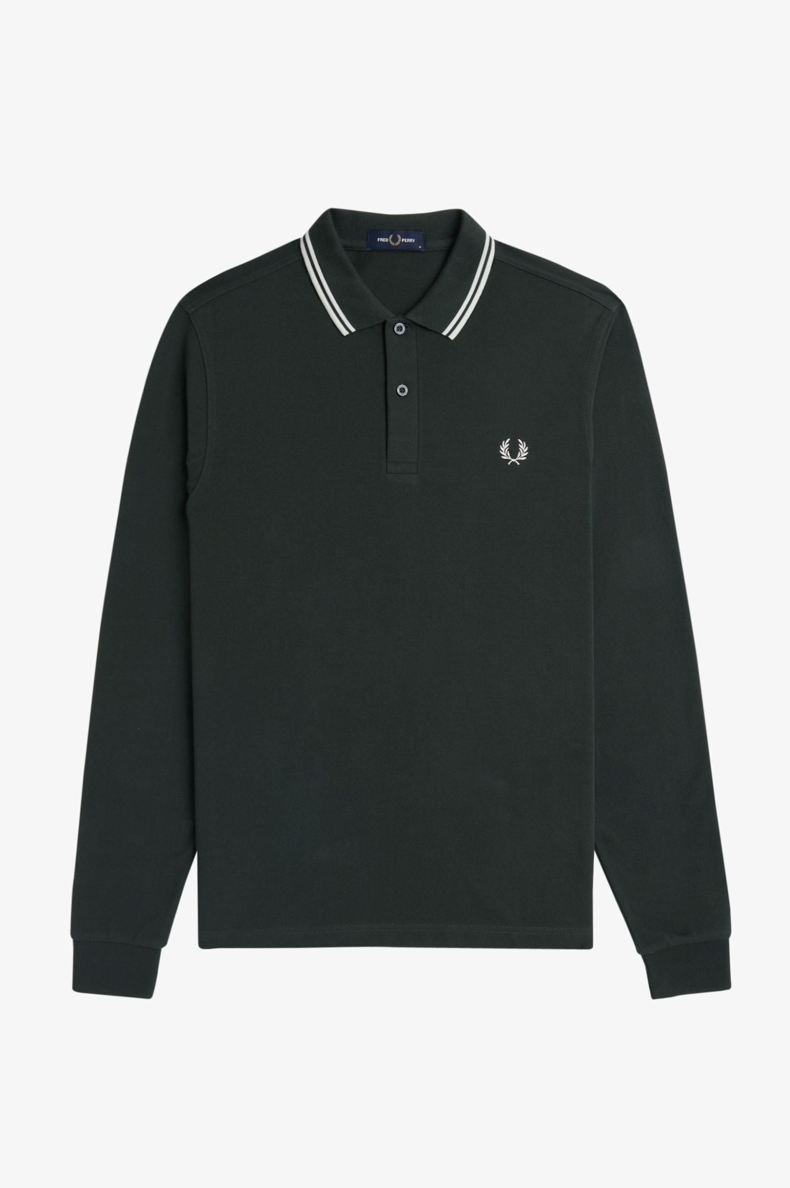 Polo manica lunga M3636 T50 FRED PERRY Night green/snwht 