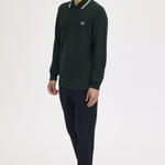 Polo manica lunga M3636 T50 FRED PERRY Night green/snwht 