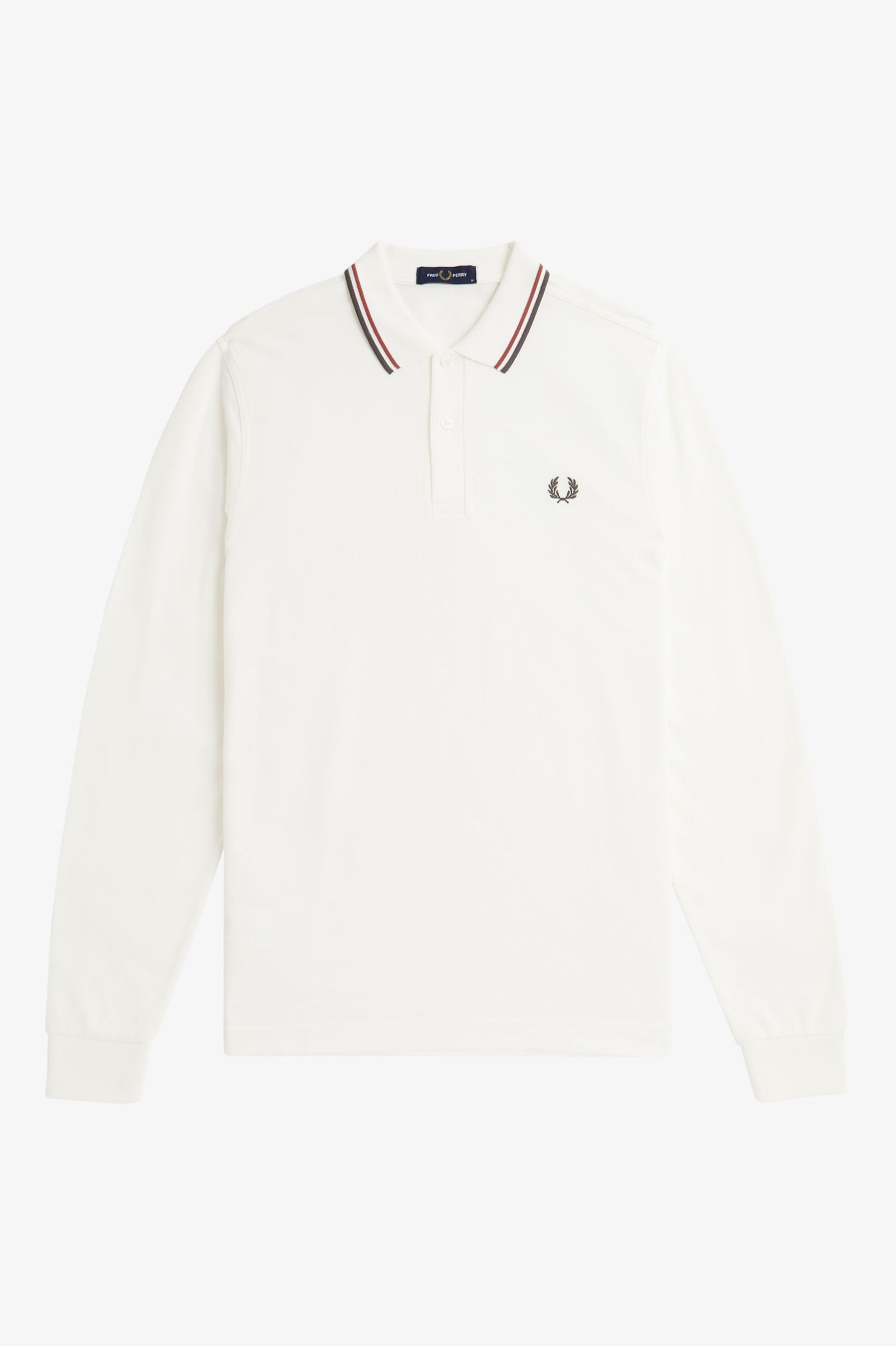 Polo manica lunga M3636 T60 FRED PERRY Snwht/bred/nvy 
