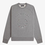 Felpa con applicazione tartan M3652 420 FRED PERRY Steel marl 