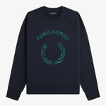 Felpa con applicazione tartan M3652 608 FRED PERRY Navy 