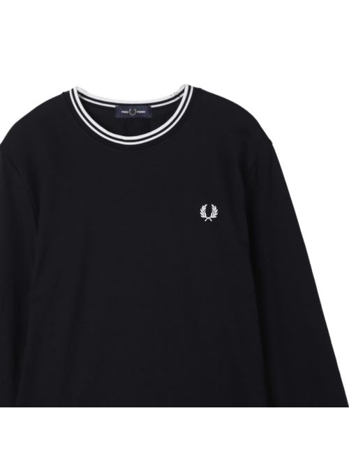 T-Shirt manica lunga in cotone M9602 R88 FRED PERRY Black 
