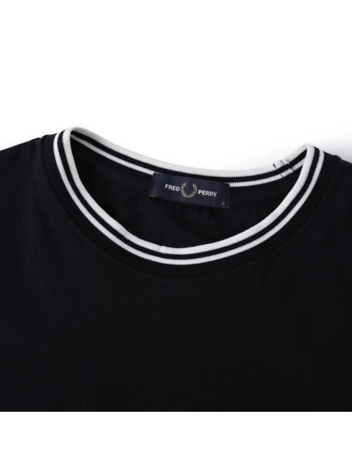 T-Shirt manica lunga in cotone M9602 R88 FRED PERRY Black 