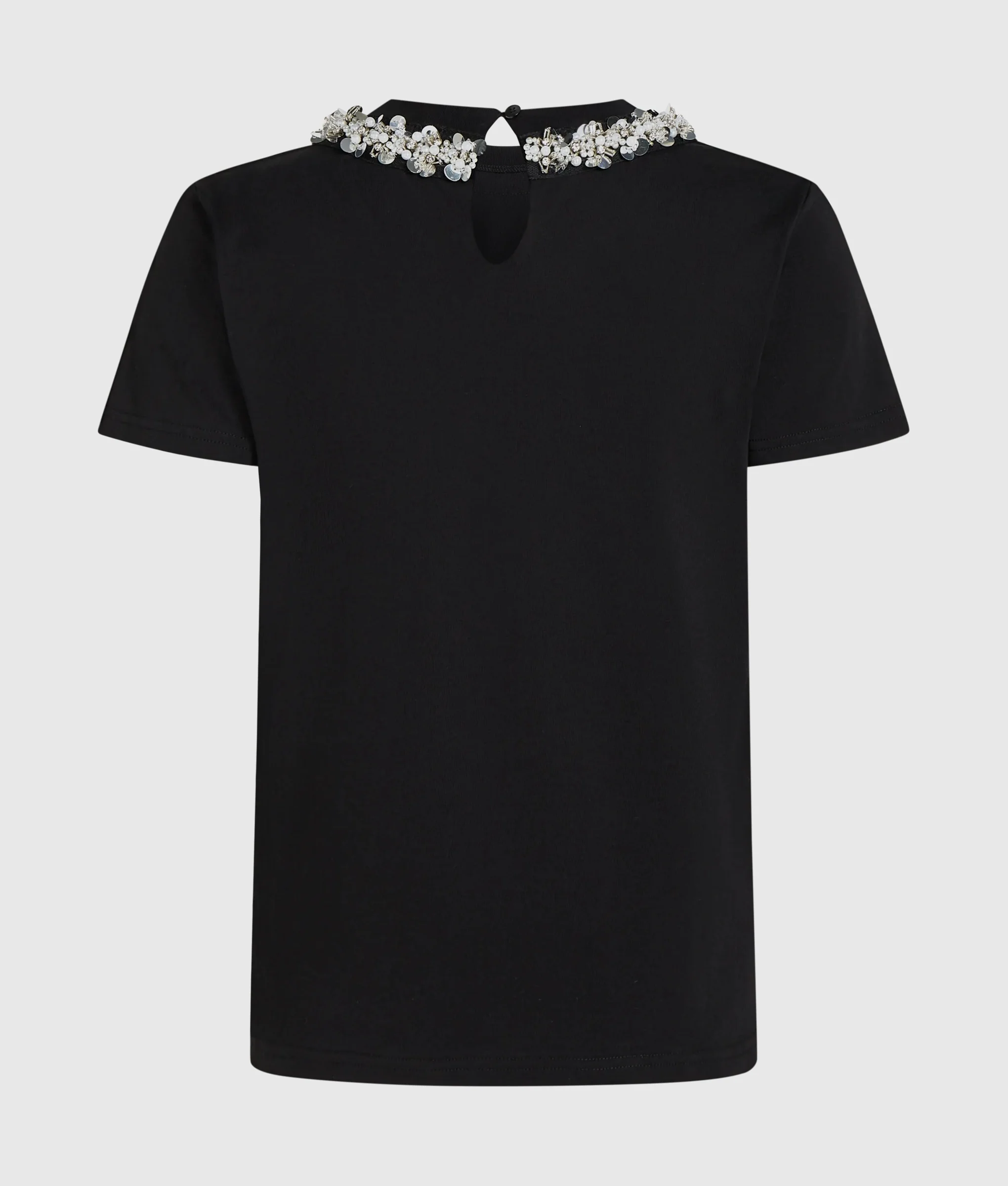 T-shirt con collo a perle B4W17037 999 KARL LAGERFELD Black 