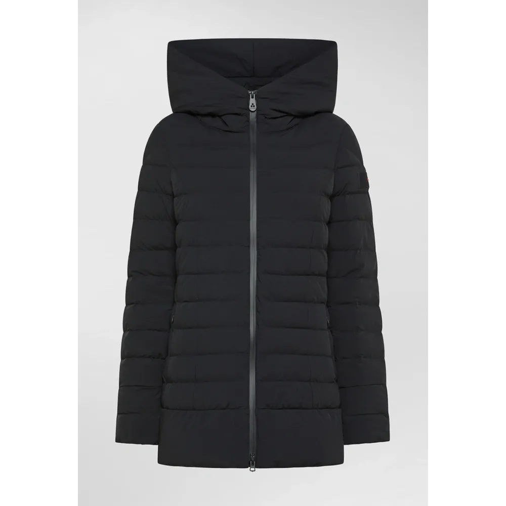 Piumino a canali stretti con cappuccio PED5419 01180662 NER PEUTEREY Black 