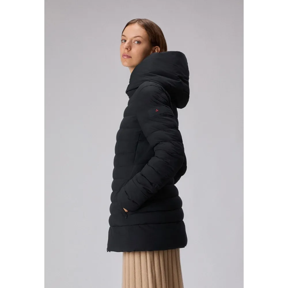 Piumino a canali stretti con cappuccio PED5419 01180662 NER PEUTEREY Black 