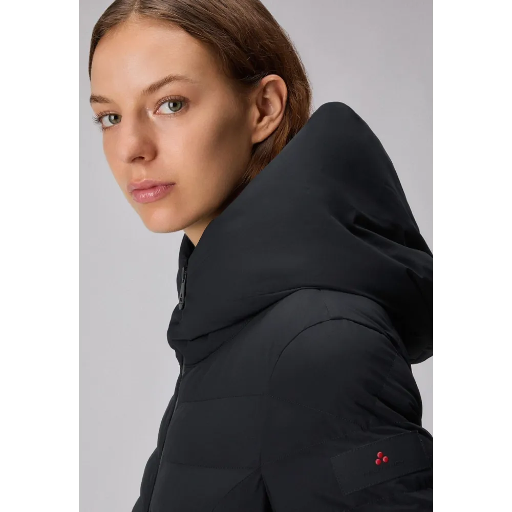 Piumino a canali stretti con cappuccio PED5419 01180662 NER PEUTEREY Black 